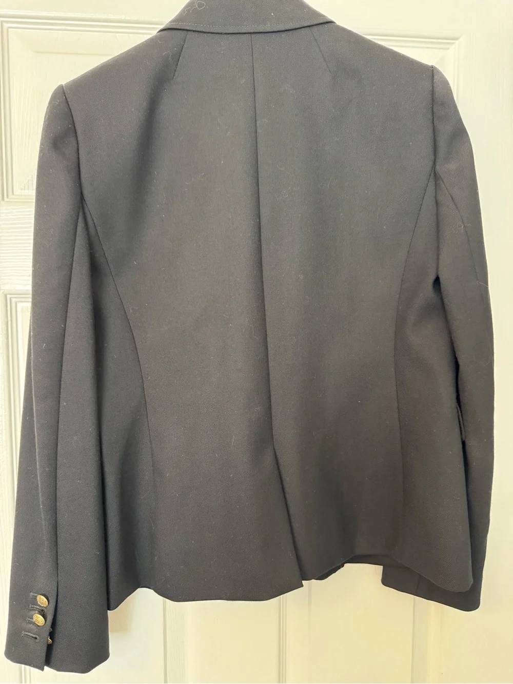 J. Crew Black “schoolboy” Wool Blazer with Gold Buttons